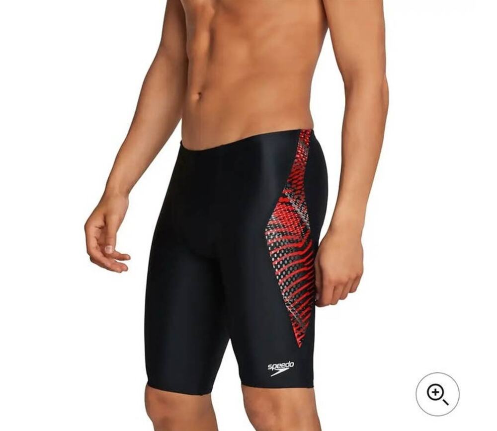 NWT Speedo Coded Riff Jammer swim shorts - 38 - black red - 38